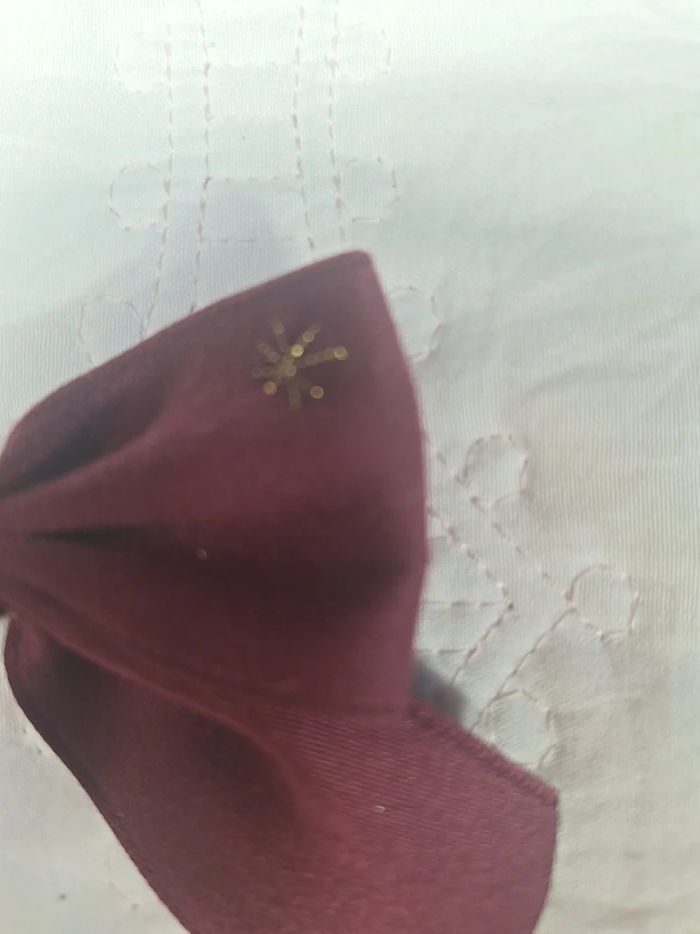 Alice and the Pirates Burgundy & Gold Cross Emblem Hair Bow Clips | Set of 2 |